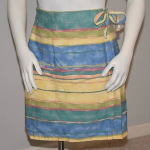 Coldwater Creek Pastel Strip wrap skirt
